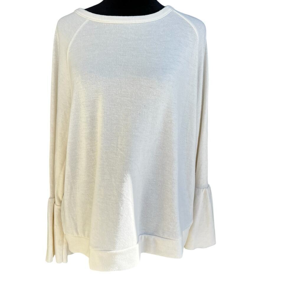 Lauren Conrad women’s size L ivory sweater with bell sleeves, NWT